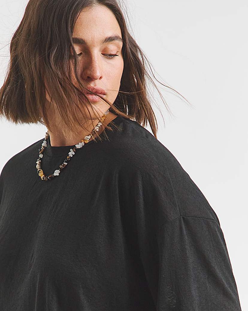 Slub Texture Jersey Slouchy T-Shirt