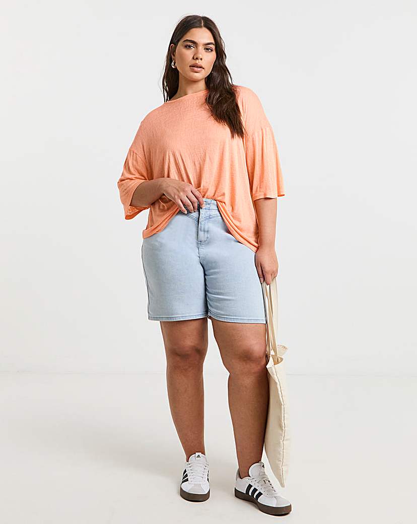 Slub Texture Jersey Slouchy T-Shirt