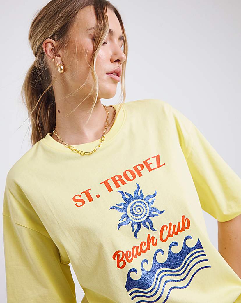 Simply Be St Tropez Graphic T-Shirt