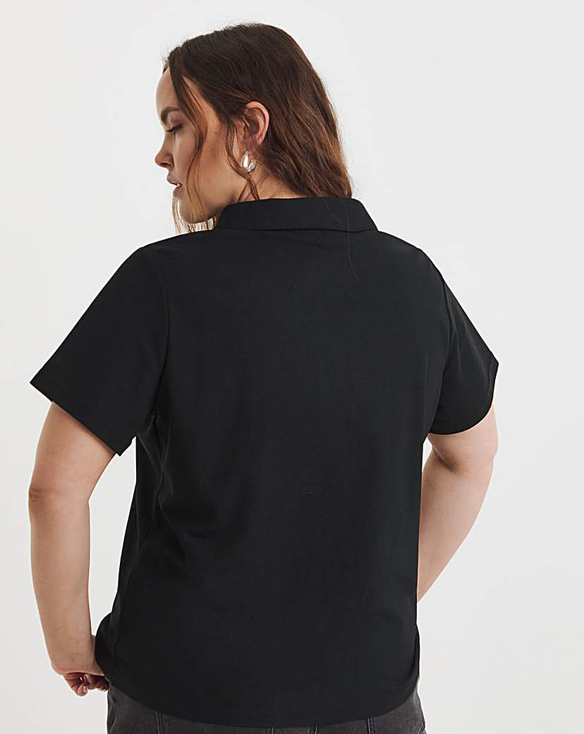 Polo Top with Bow Embellishment
