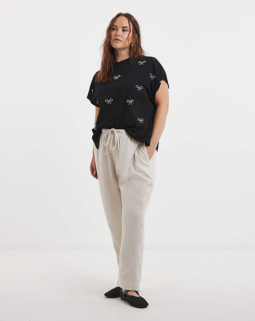 Pearl Bow Trim T-Shirt