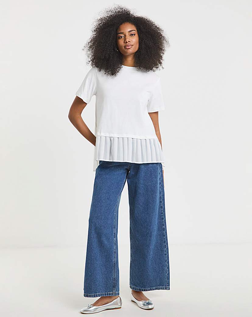 Pleated Back Detail T-Shirt