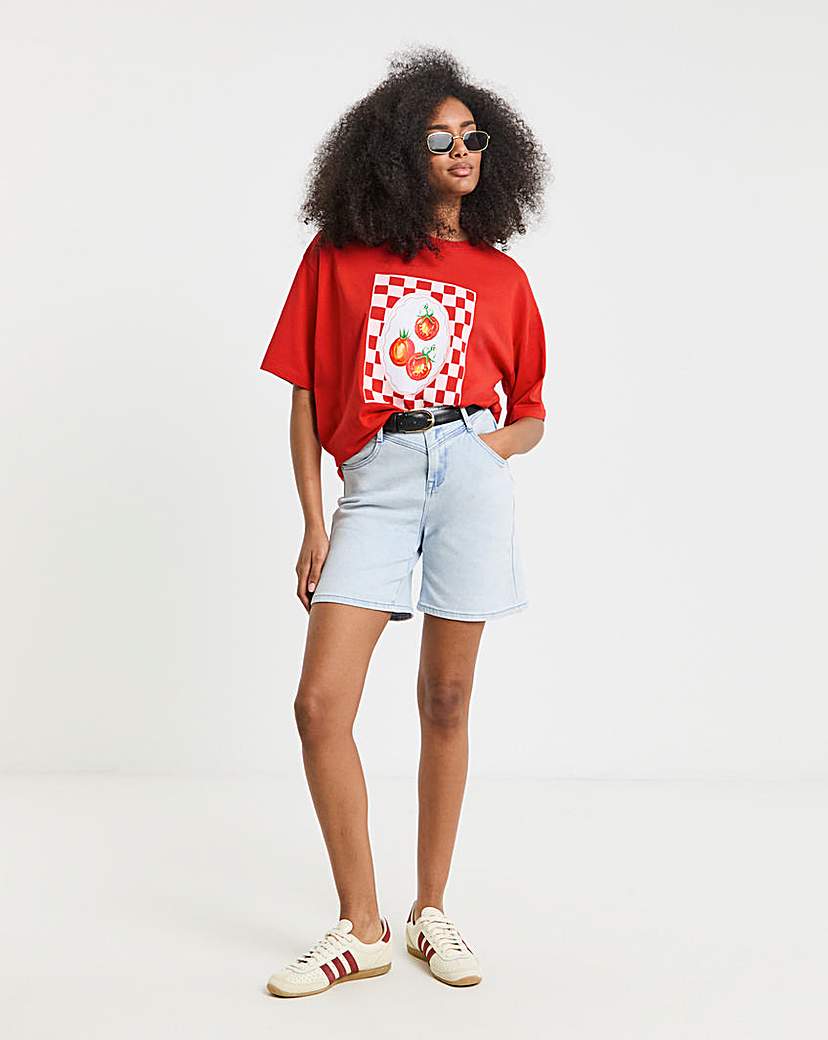 New In - Tomatoes Graphic Oversized T-Shirt