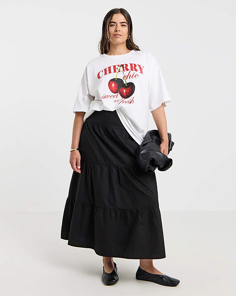 Cherry Chic Graphic Oversized T-Shirt
