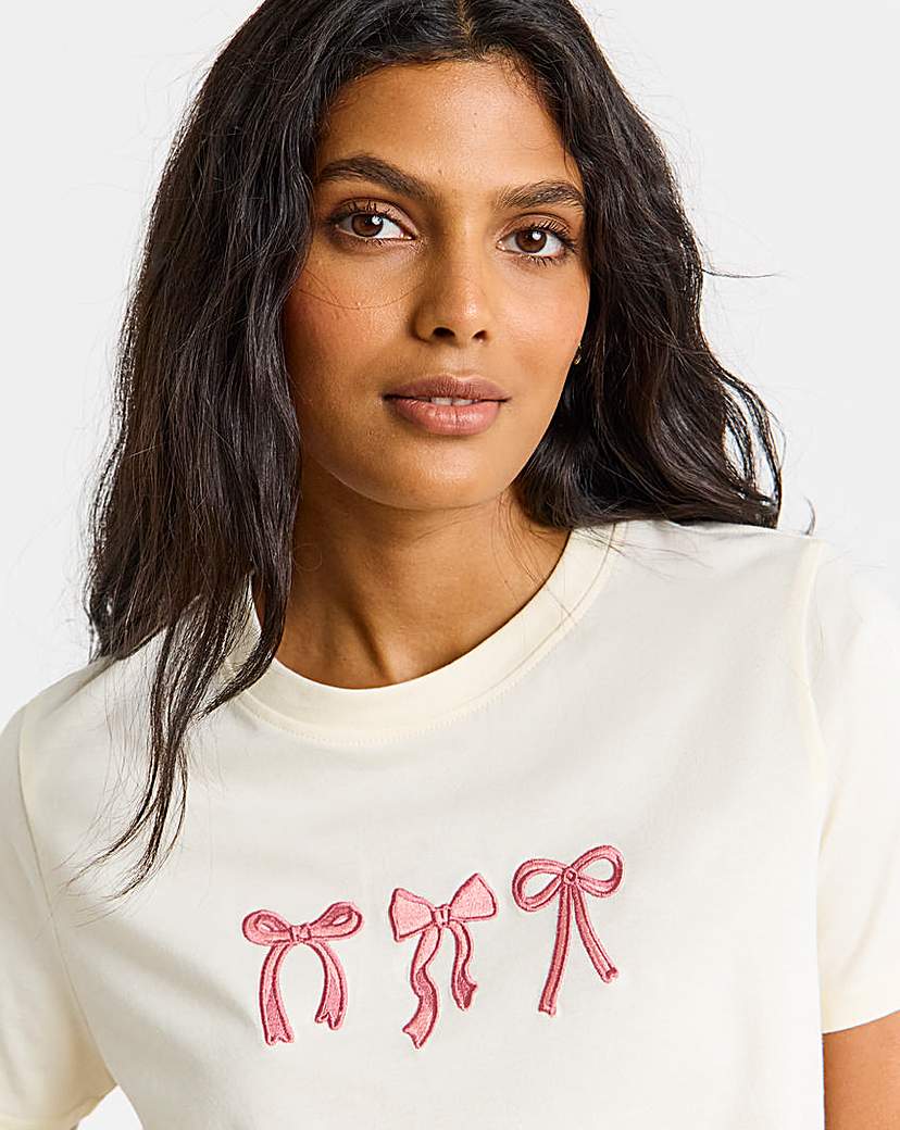 Embroidered Bow T-Shirt