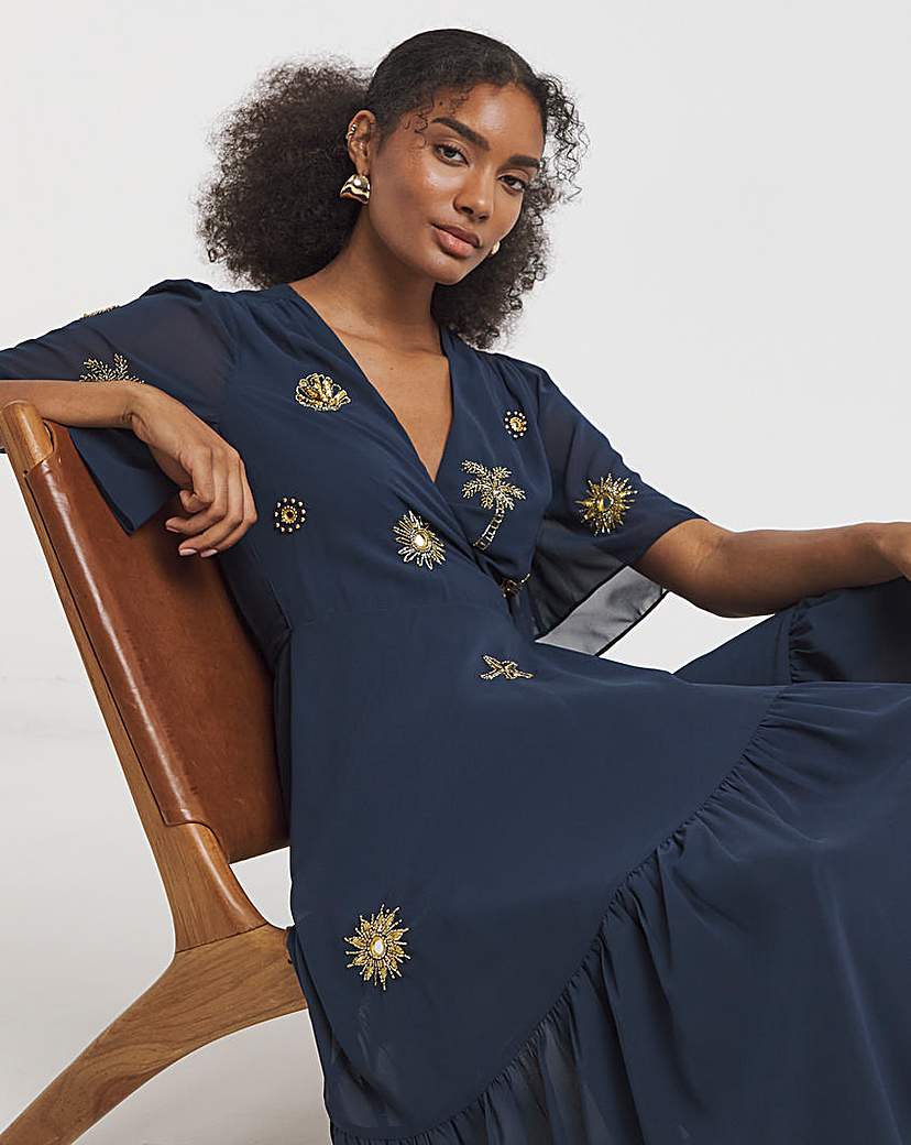 Hope & Ivy Venetia Wrap Maxi Dress