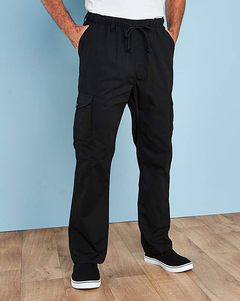 Image of Premier Man Black Cargo Trousers