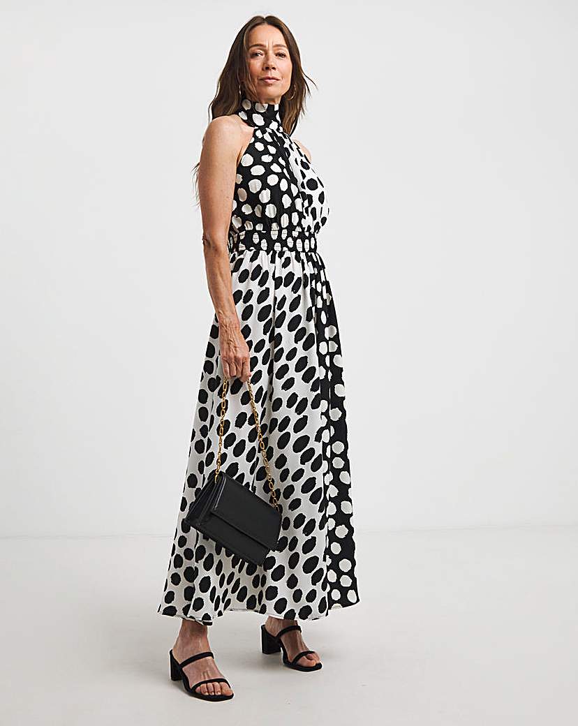 Joe Browns Halterneck Maxi Dress - Black Multi