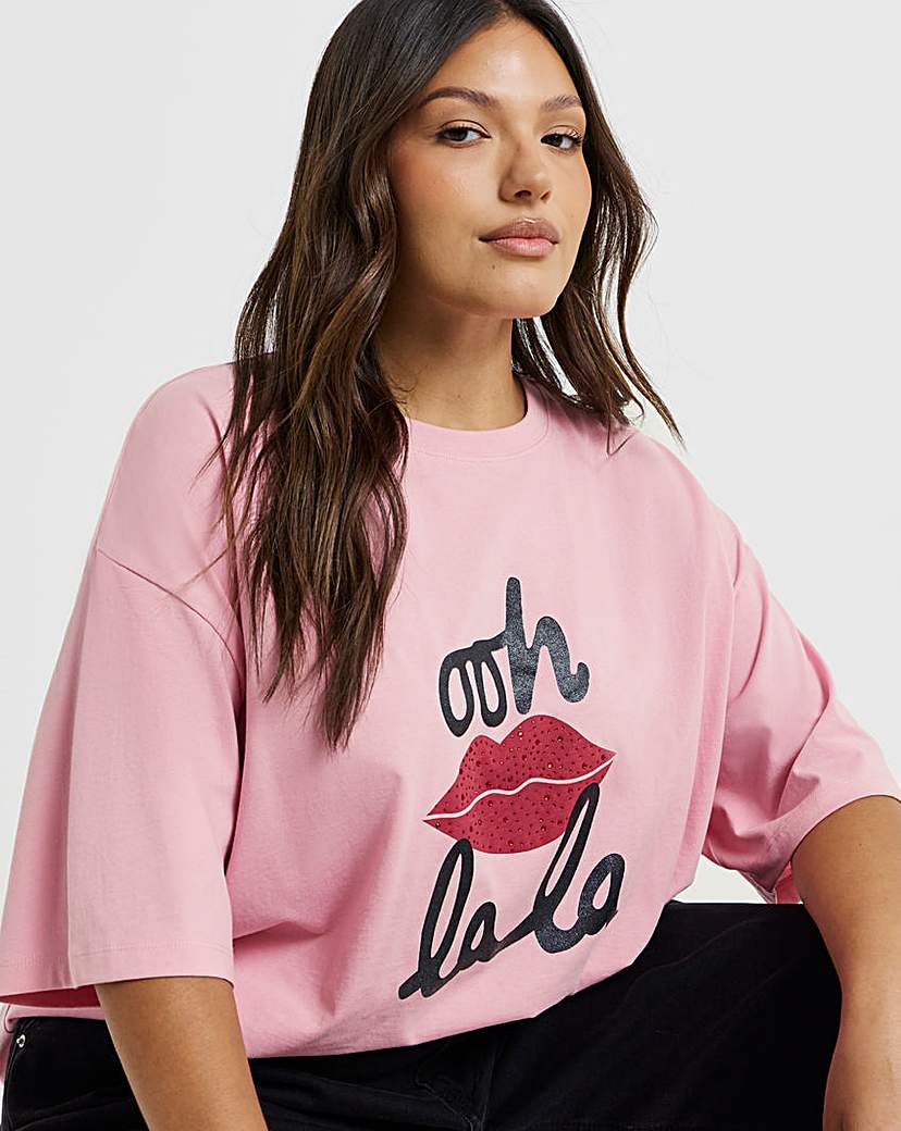New In - Ooh La Graphic Embellished T-Shirt