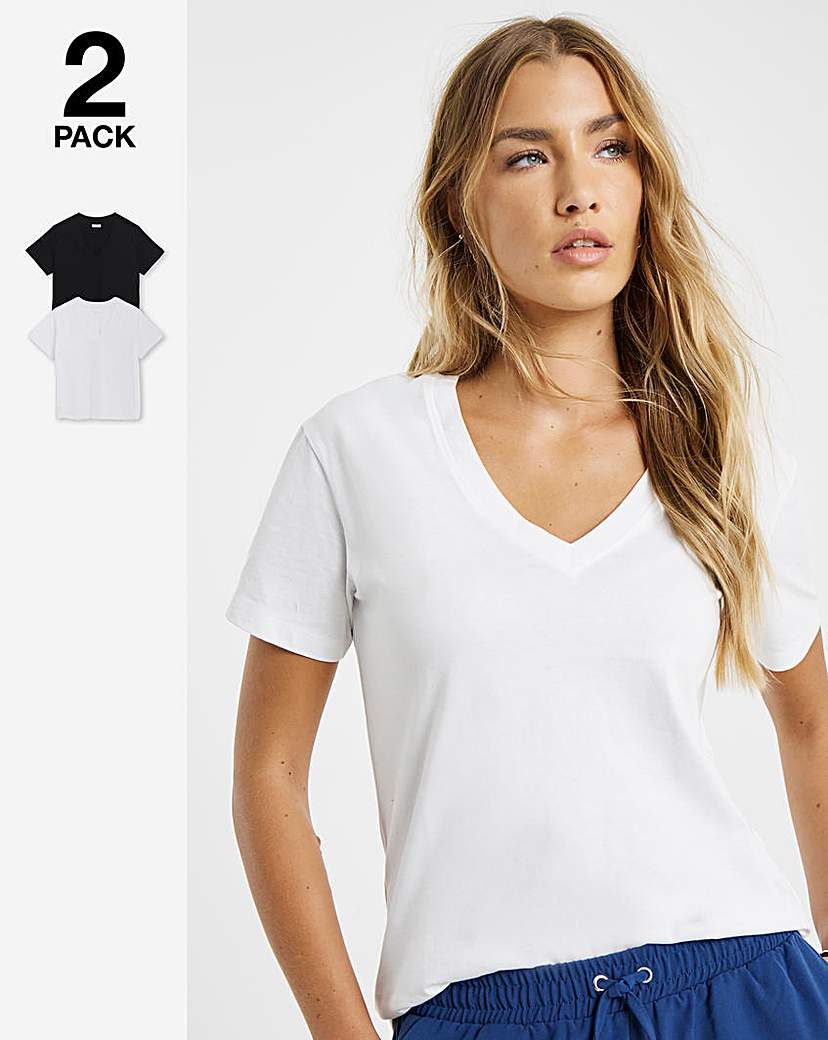 New In - 2 Pack Longline V Neck T-Shirts