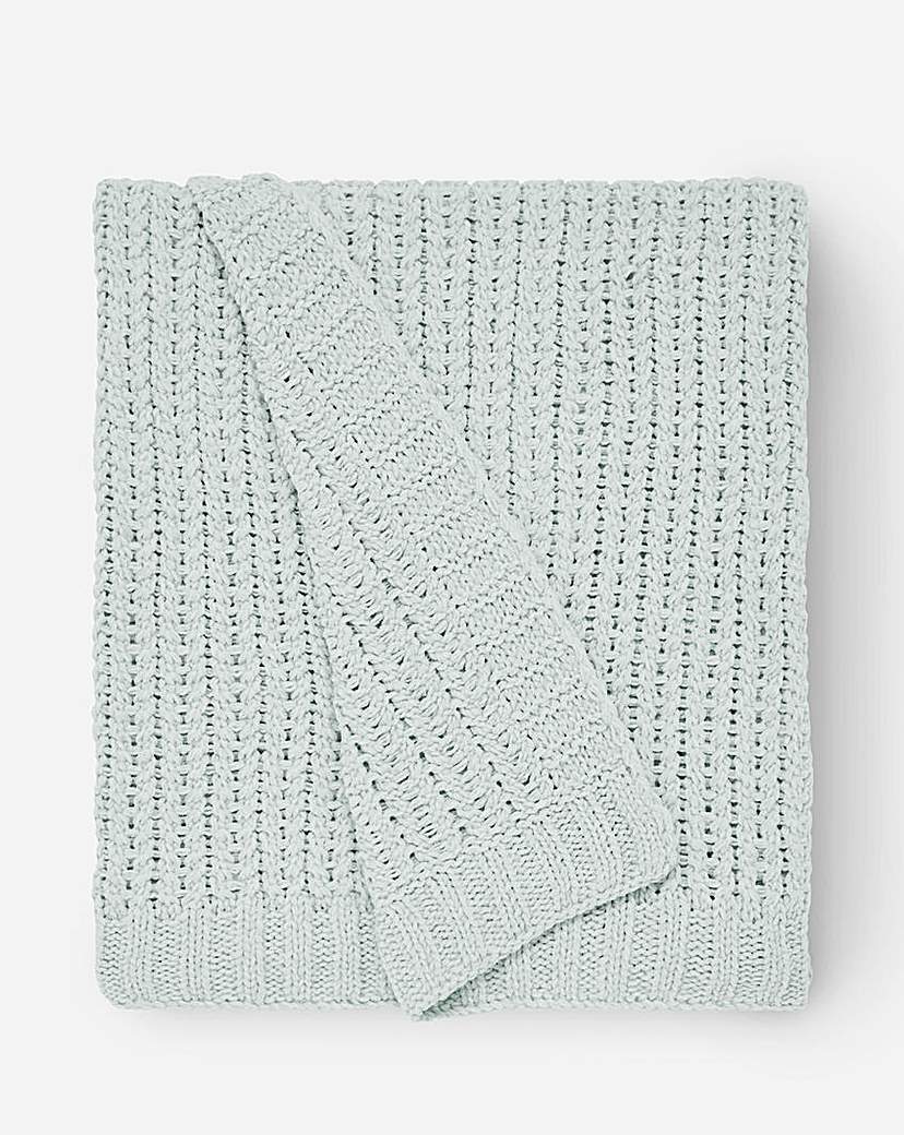 Chenille Basket Weave Throw - Sea Foam