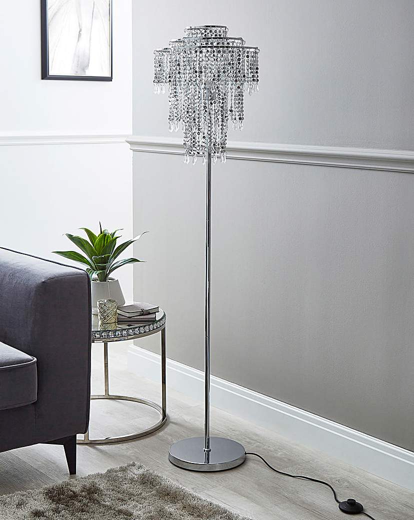 Beaded Sparkle Floor Lamp - Clear