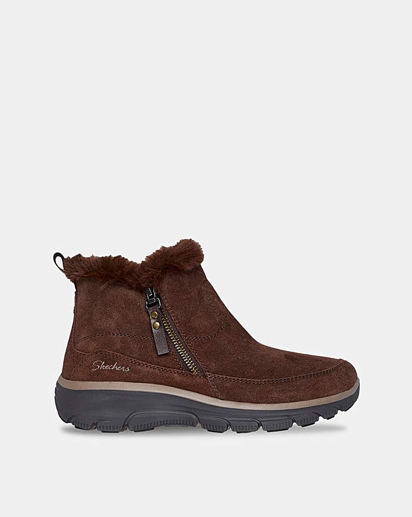 New In - Skechers Easy Going Zip Boots Wide Fit
