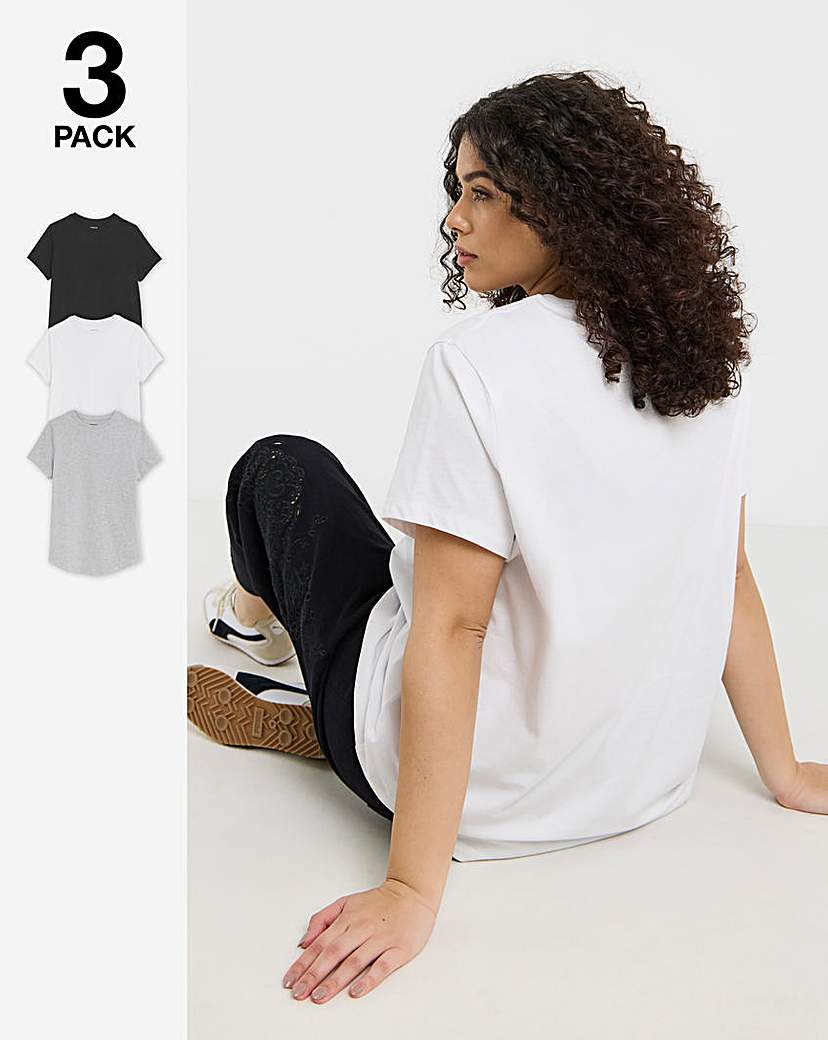 New In - 3 Pack Curved Hem T-Shirts