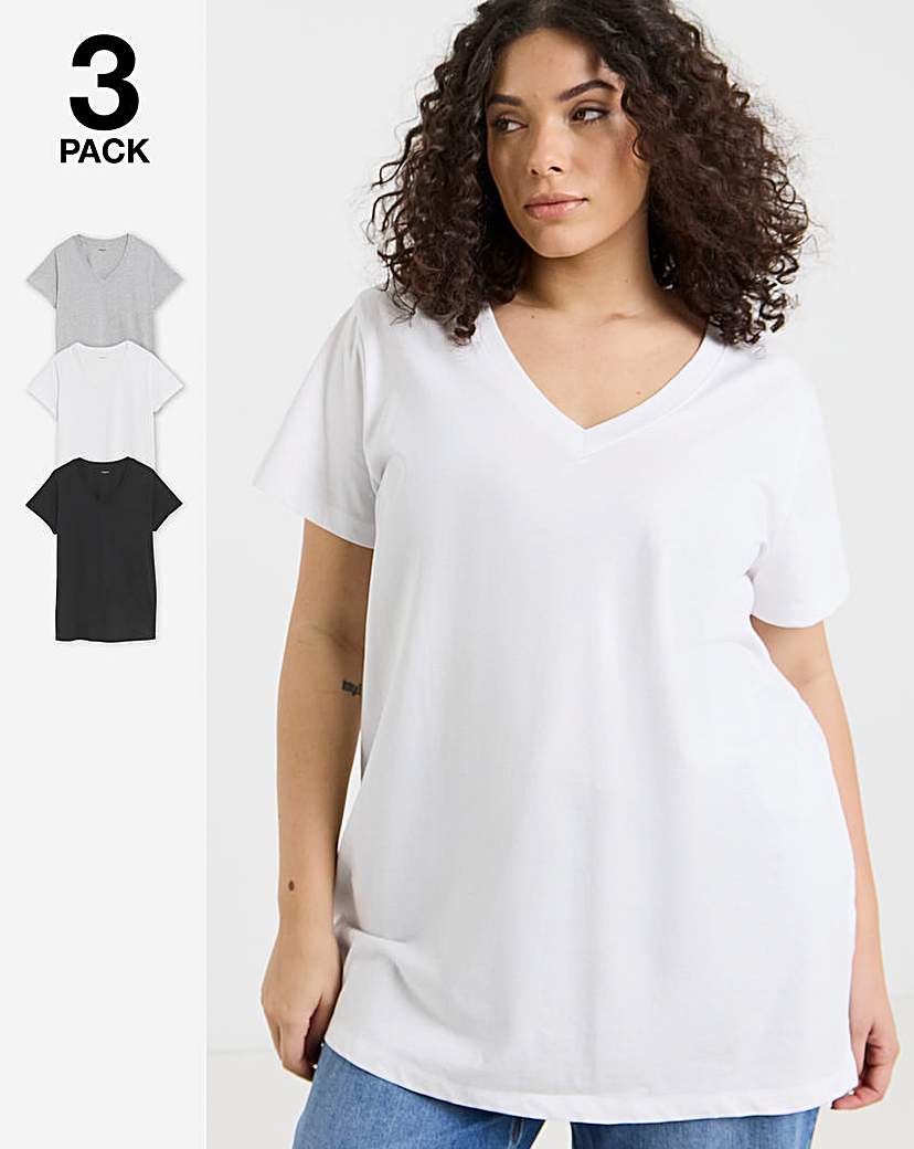 New In - 3 Pack Longline V Neck T-Shirts