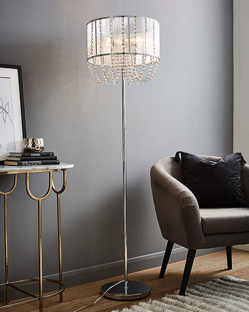 Floor Lamp with Fabric Wrap Shade