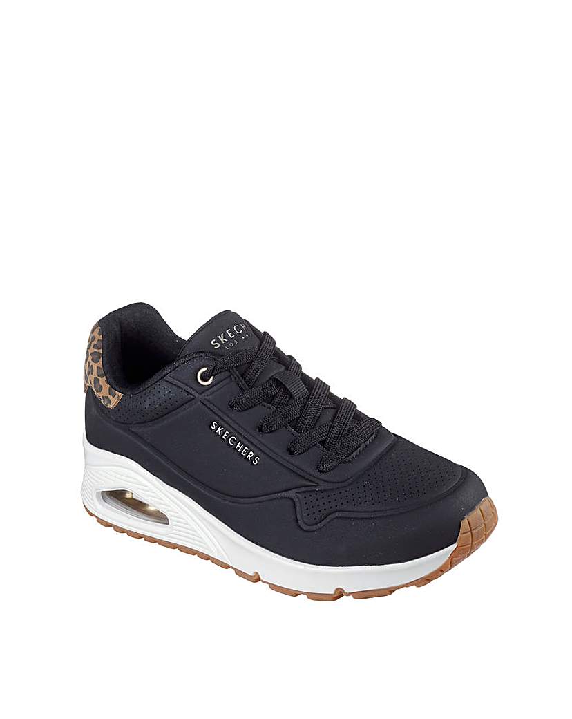 Skechers Uno Trainers With Leopard Back