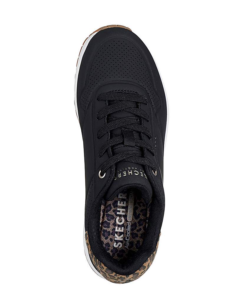 Skechers Uno Trainers With Leopard Back