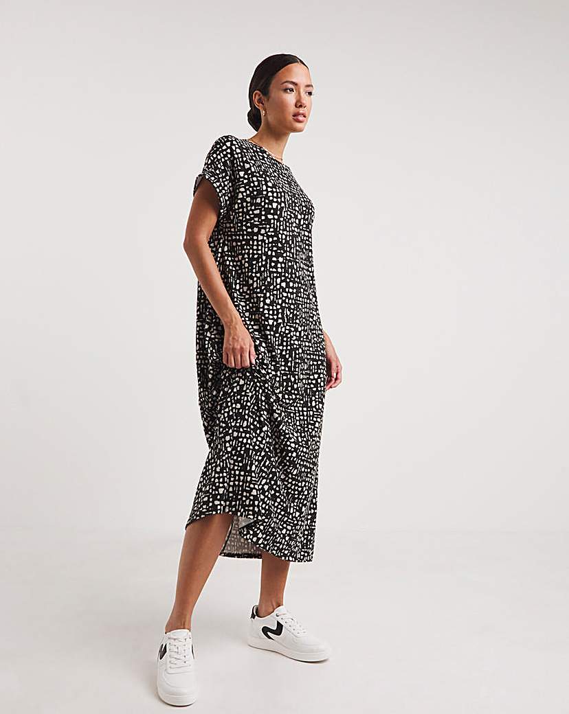 Soft Touch Jersey Midi A-Line Dress