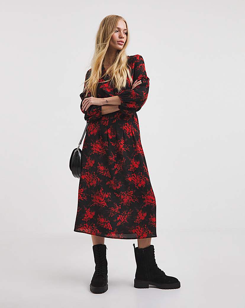 Printed Midi Tea Dress