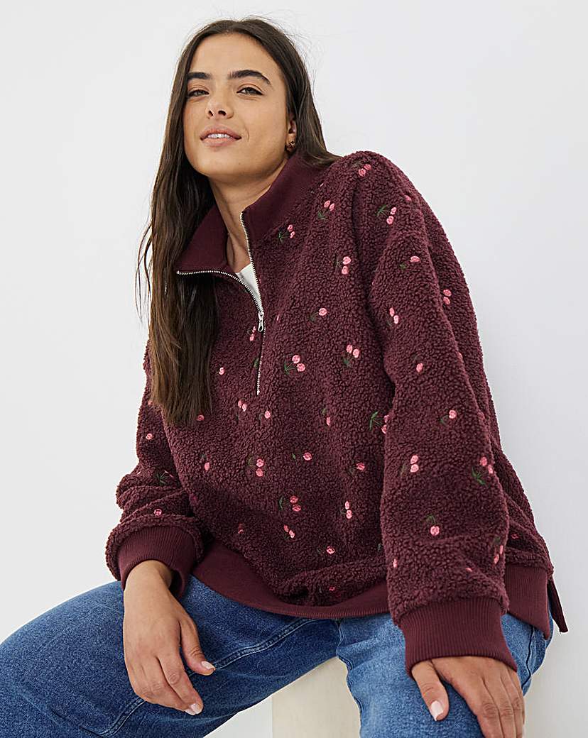 New In - Borg Cherries Printed Sweatshirt