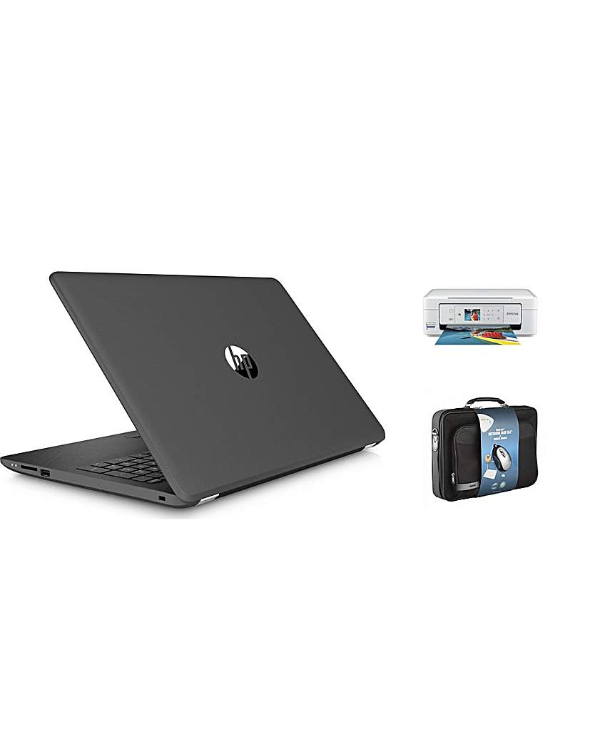 HP 15 Win10 4GB 1TB AMD Print Case Set