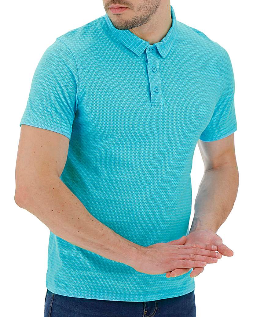 Image of Blue Geo Print Polo R