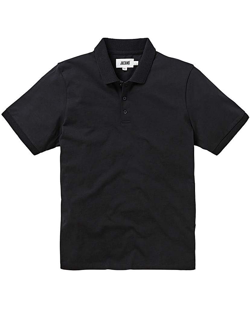 Image of Black Collar Detail Plain Polo L