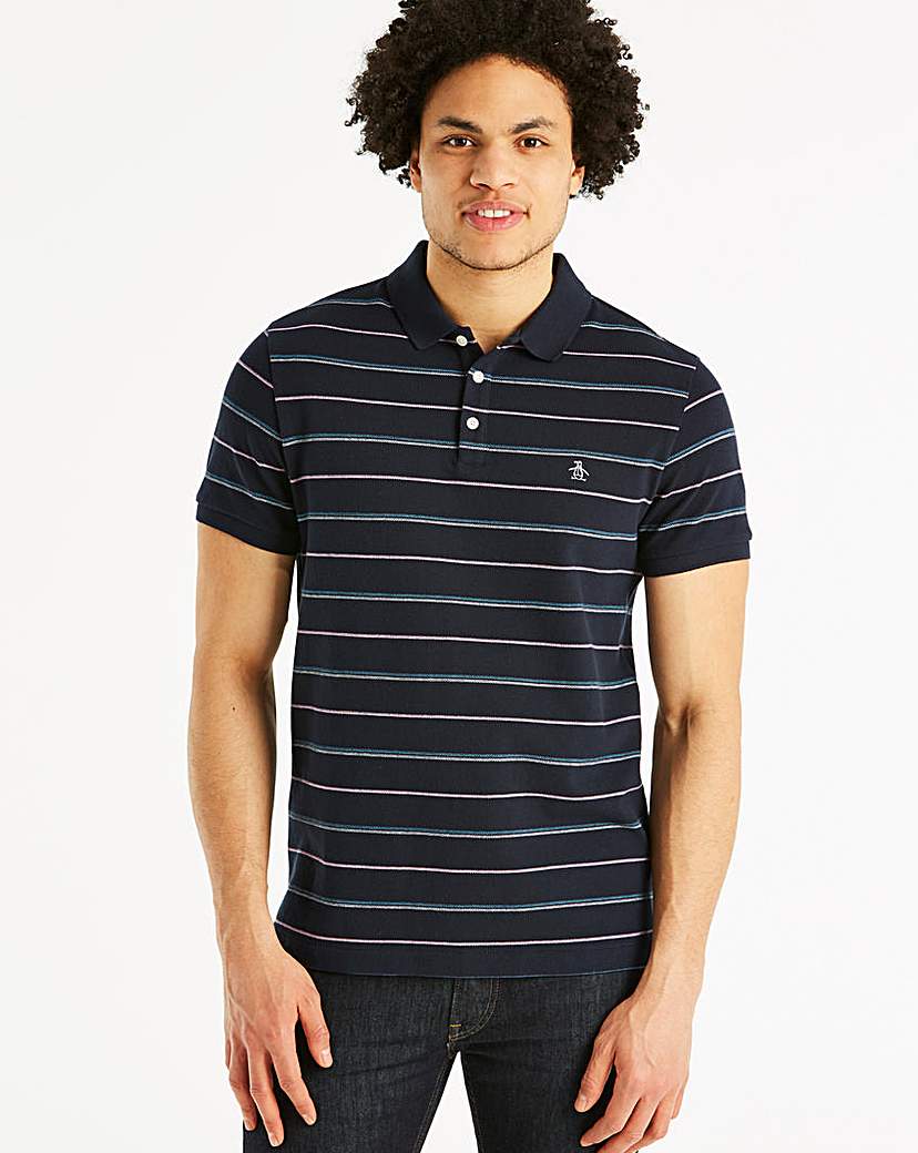 Image of Original Penguin Stripe Polo Long