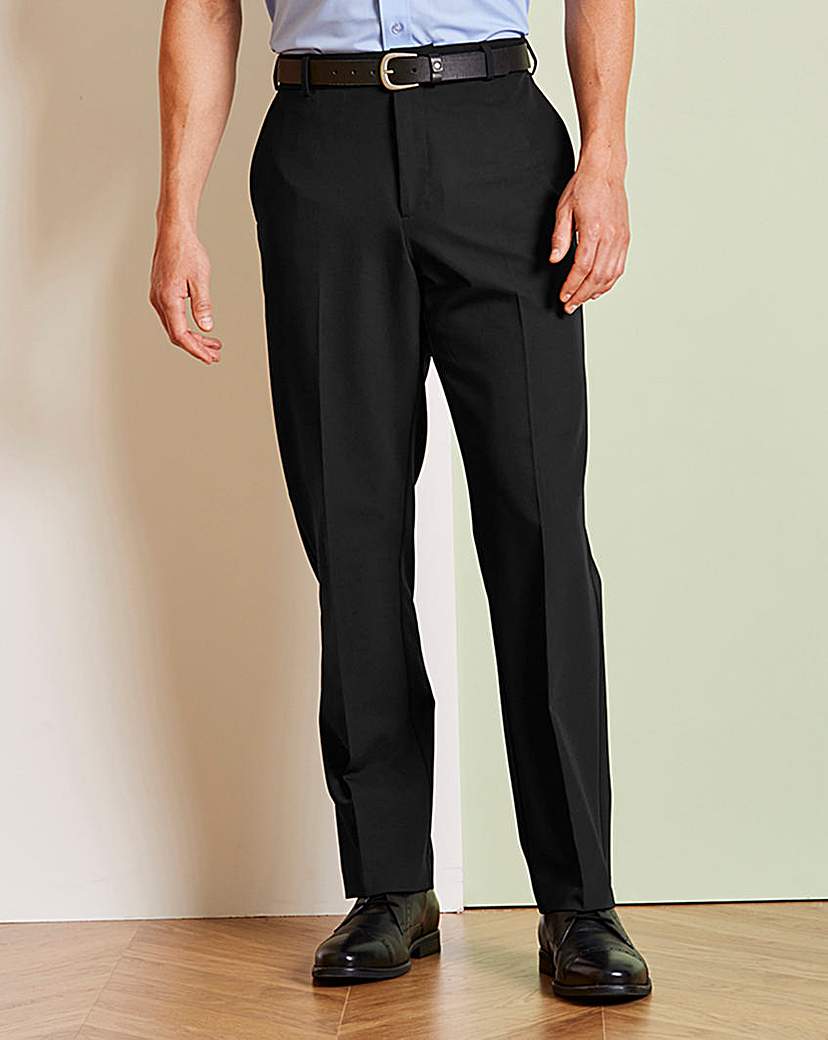 Image of Farah Black Stretch Twill Trousers 29in
