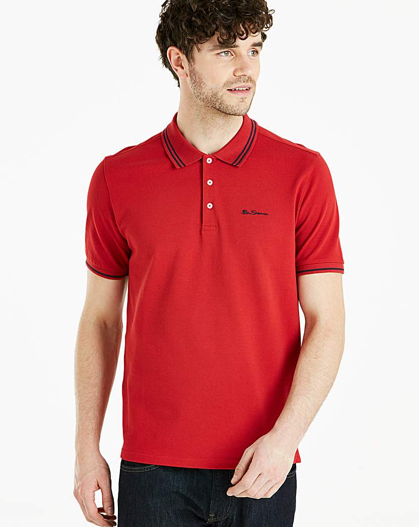 Image of Ben Sherman Script Pique Polo Long