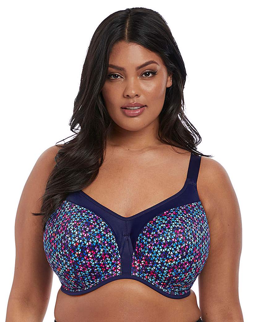 Image of Elomi Energise Navy Geo Wired Sports Bra