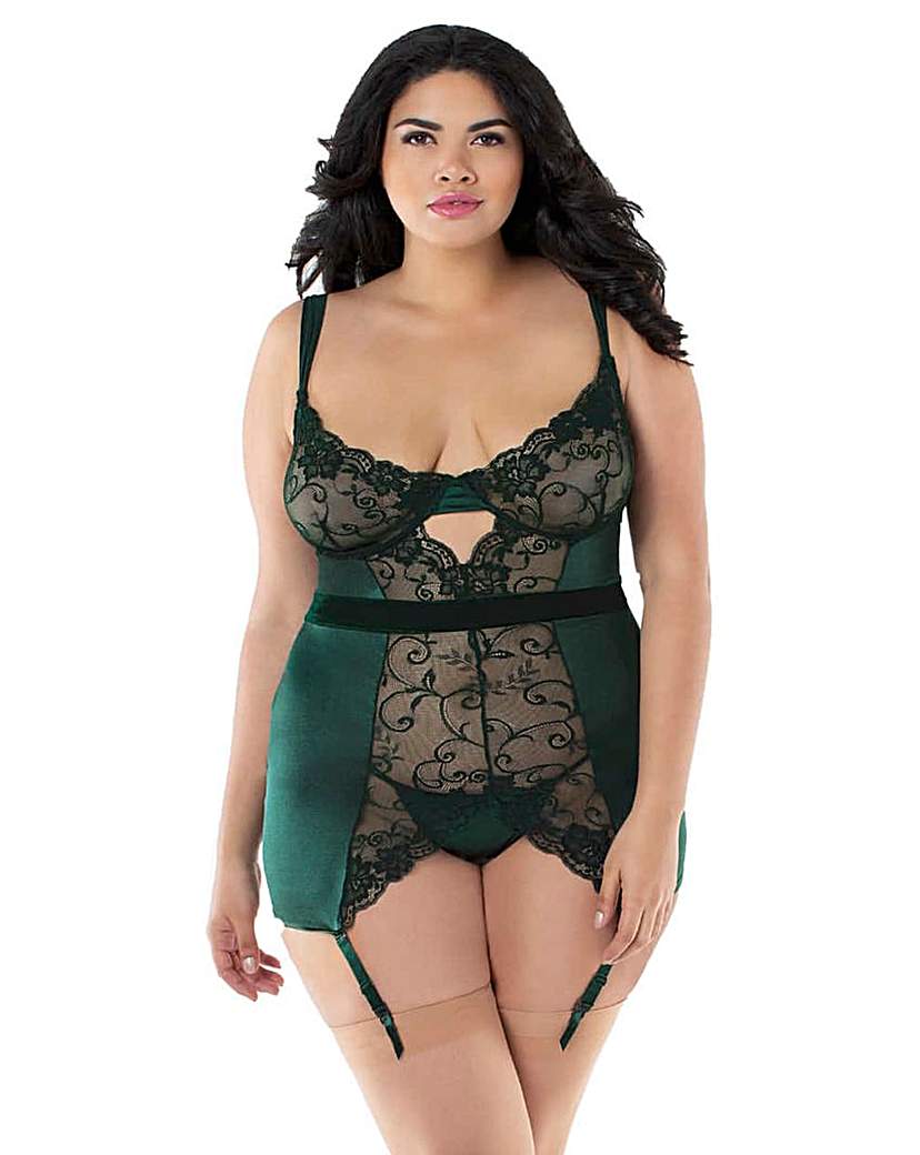 Image of Dreamgirl Satin and Lace Garterslip