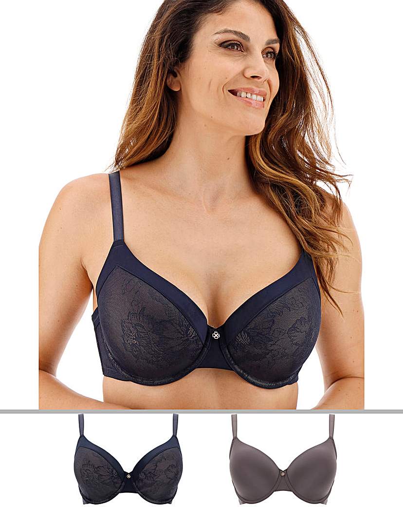 Image of Dorina Curves 2Pack Alissa Blue/Grey Bra