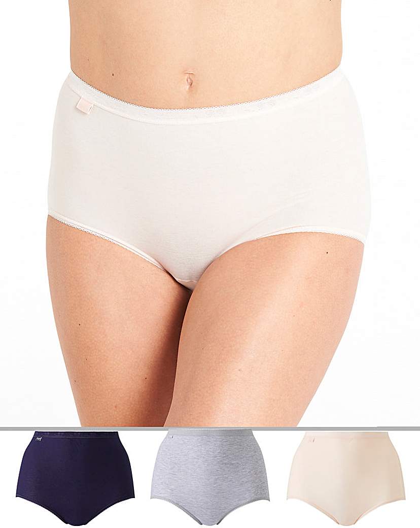 Image of Sloggi 3Pack Maxi Briefs Peach Combi