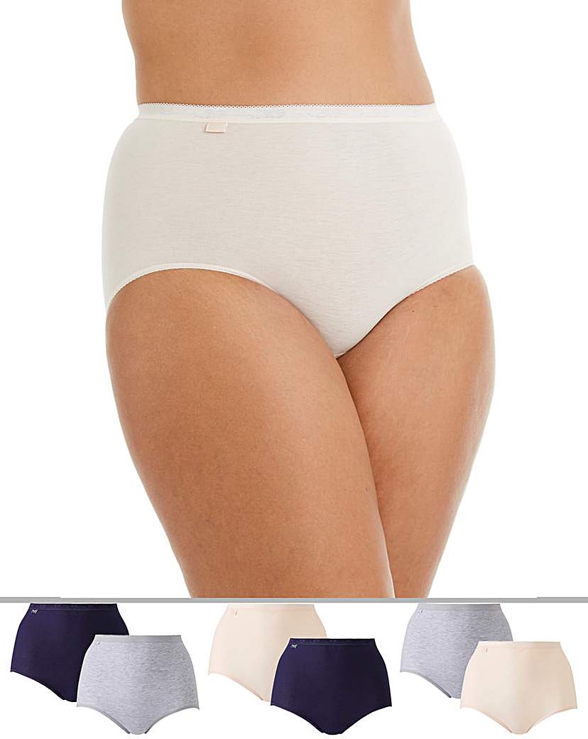 Image of Sloggi 6Pack Maxi Briefs, Peach Combi