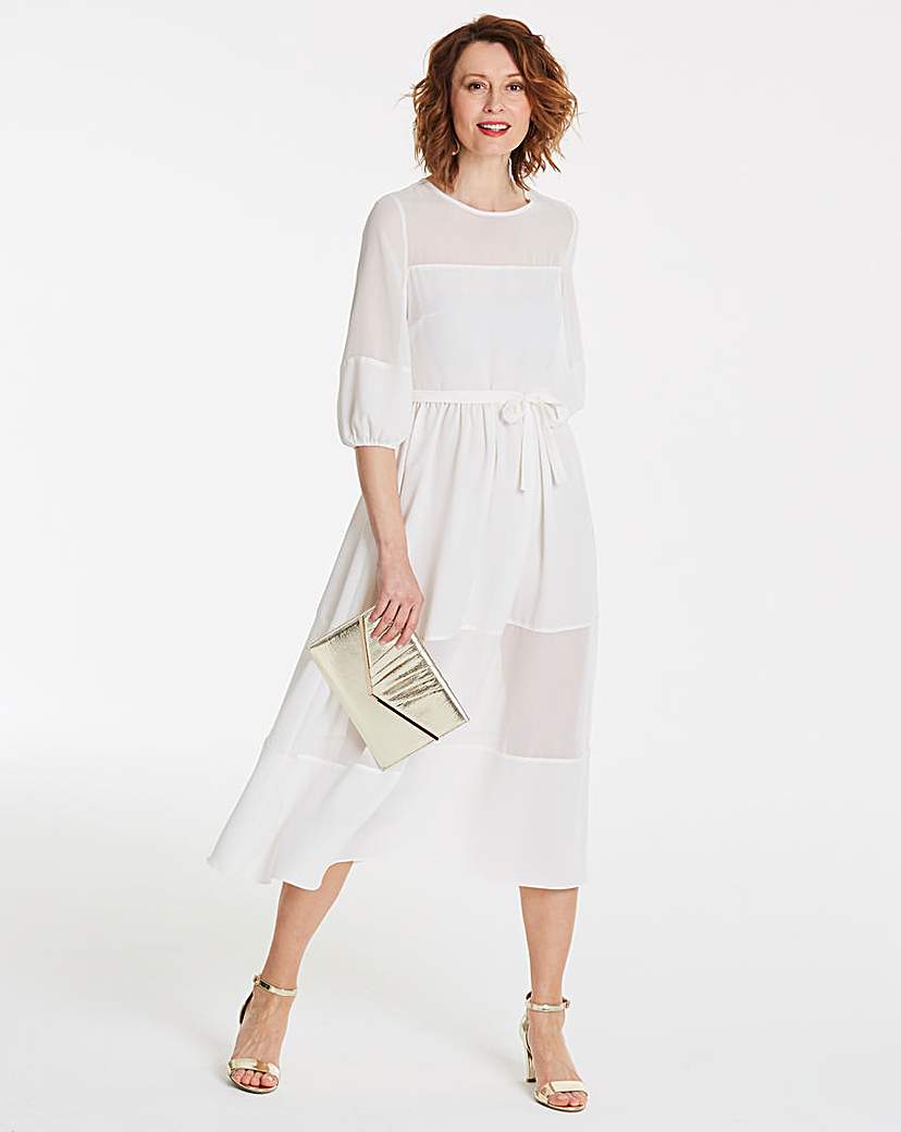 Downton Abbey Inspired Dresses Puff Sleeve Midi Dress £14.50 AT vintagedancer.com