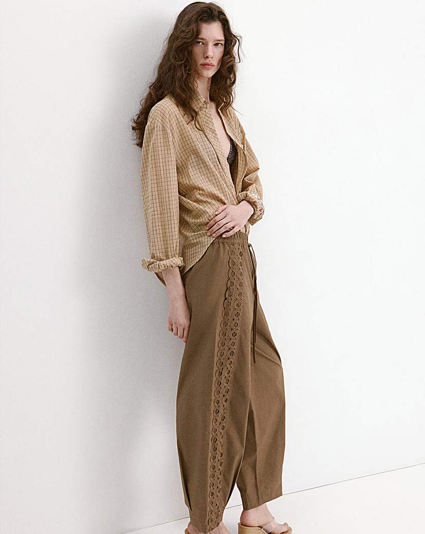 Mango Women's Brown Trousers Paola Large