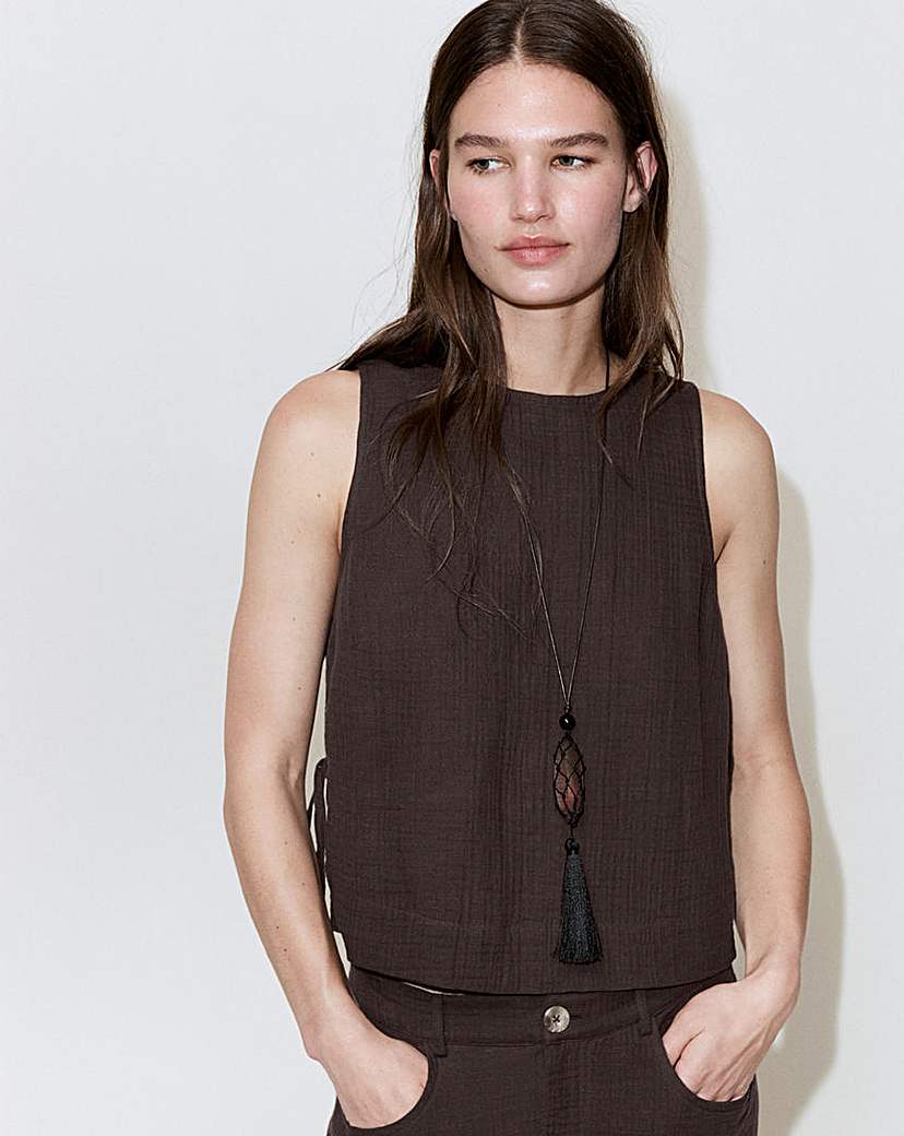 Mango Dark Brown Top Calella - 1XL