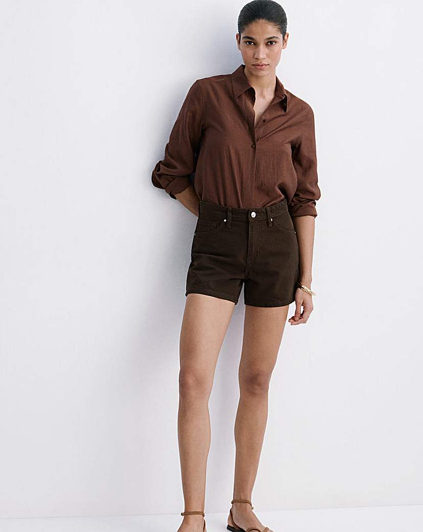 Mango Straight-Fit Denim Shorts