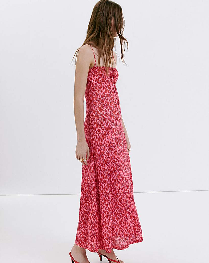 Mango Floral-Print Pleated Dress