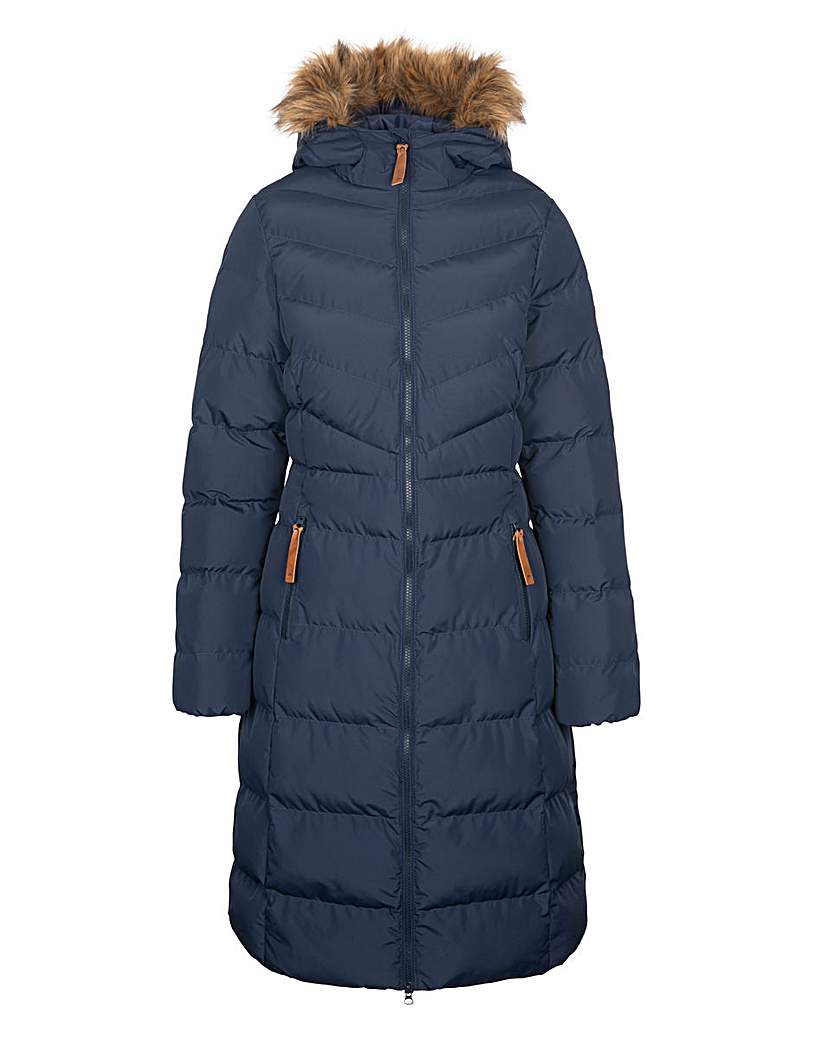 Trespass womens audrey waterproof online padded hooded long jacket