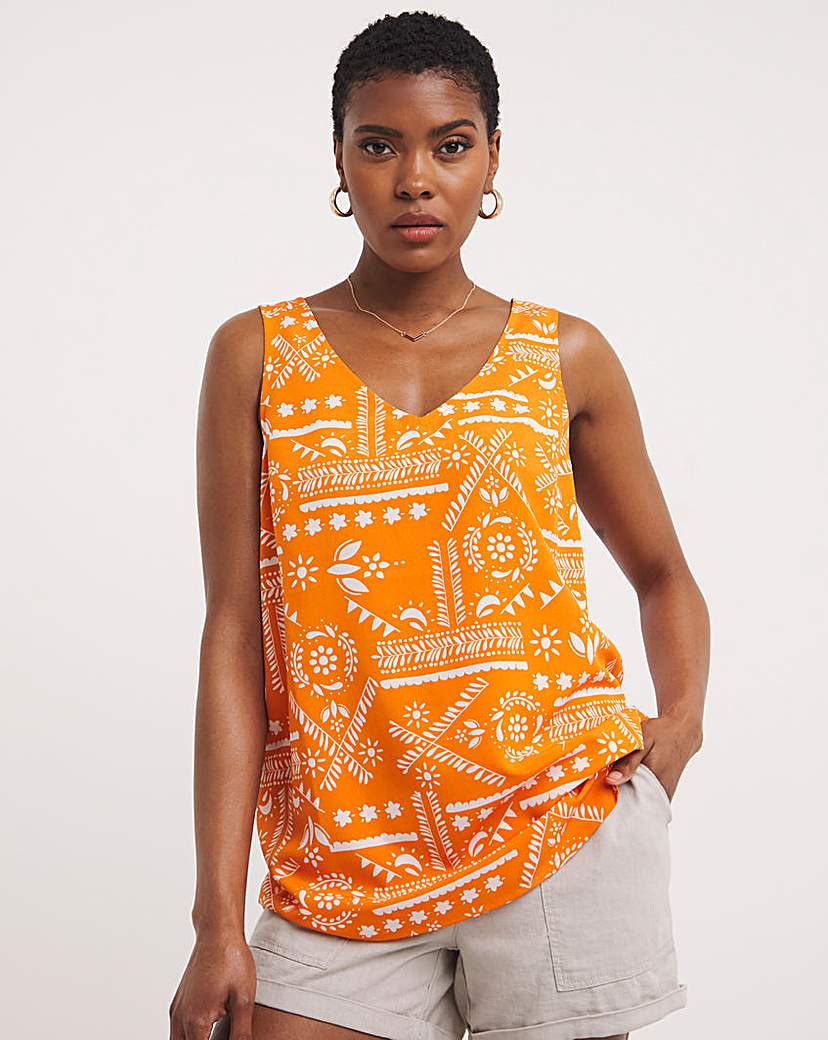 V Neck Woven Vest