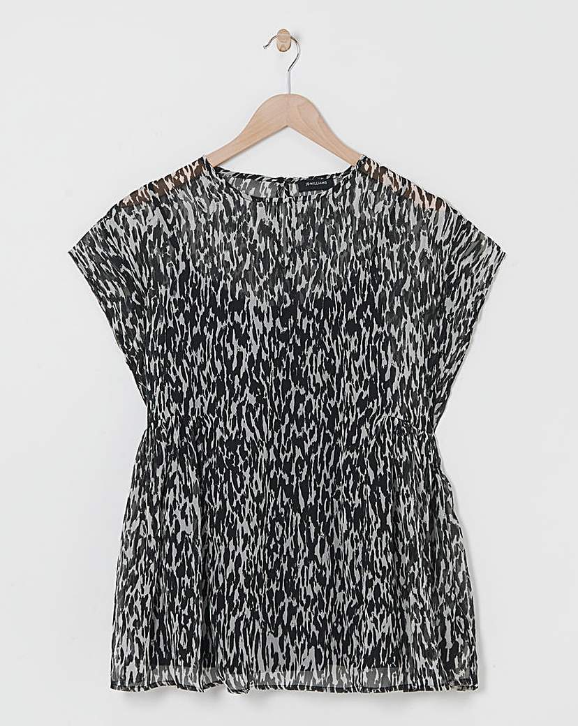Sheer Smocked Top With Cami