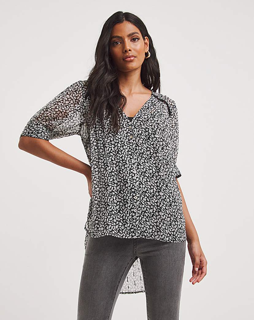 Lurex Dipped Back Blouse