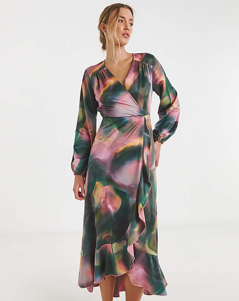 Flounce London Wrap Midaxi Dress