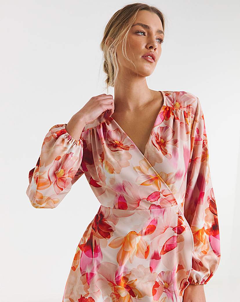 Flounce London Wrap Midaxi Dress