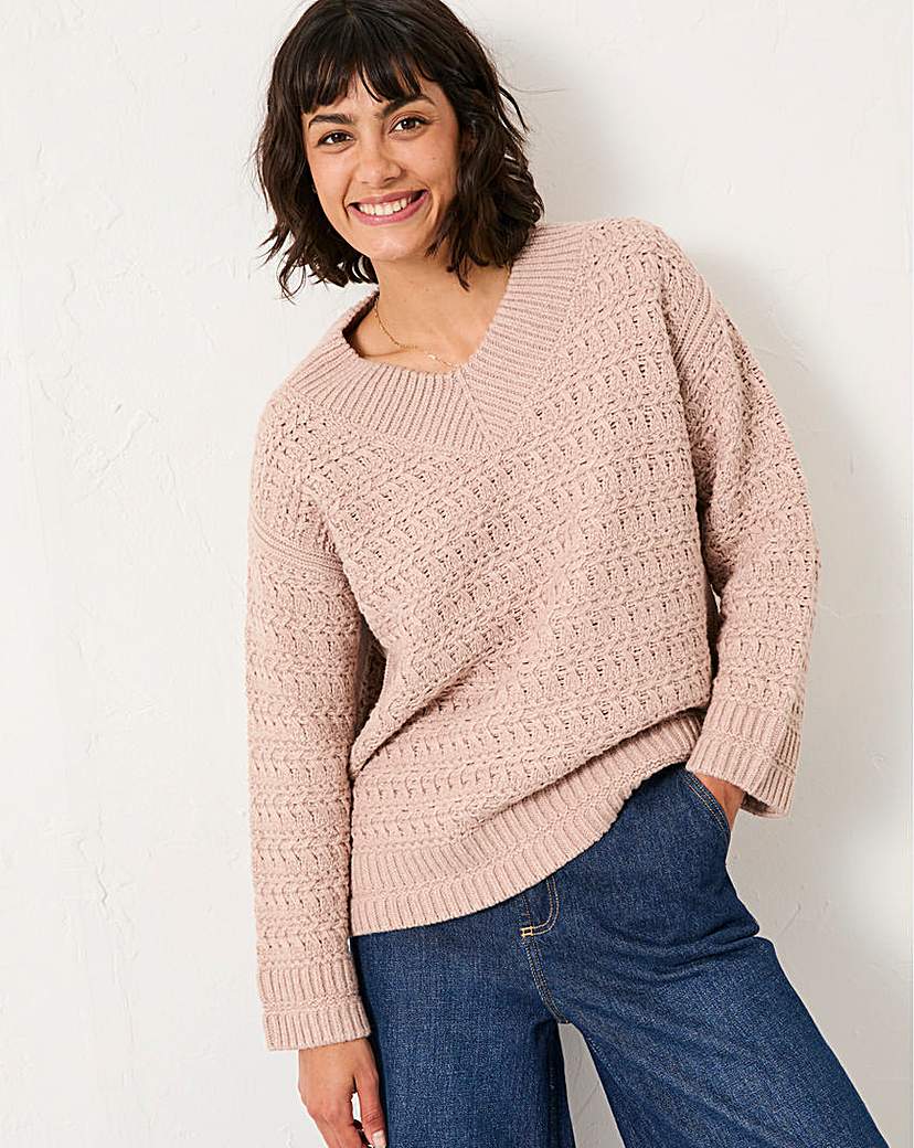 FatFace Stella V Neck Jumper