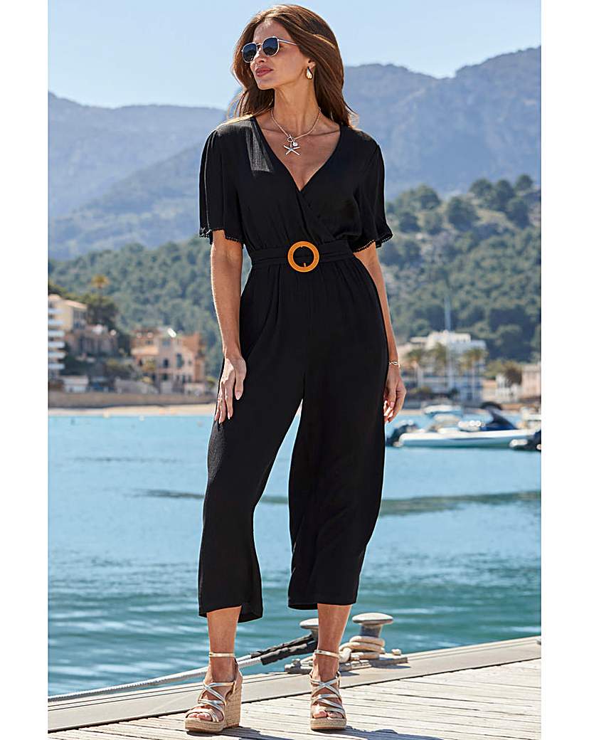 New In - Sosandar Crinkle Angel Sleeve Jumpsuit