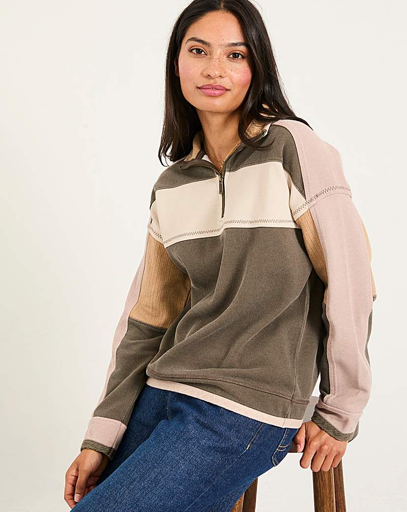New In - FatFace Relaxed Airlie 1/4 Zip Jumper